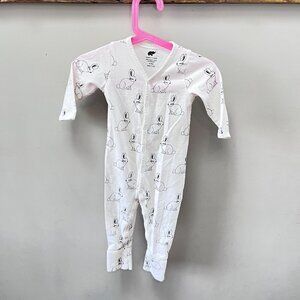 Monica & Andy Organic Cotton Rabbit Romper‎ / One Piece- Size 6-9m
